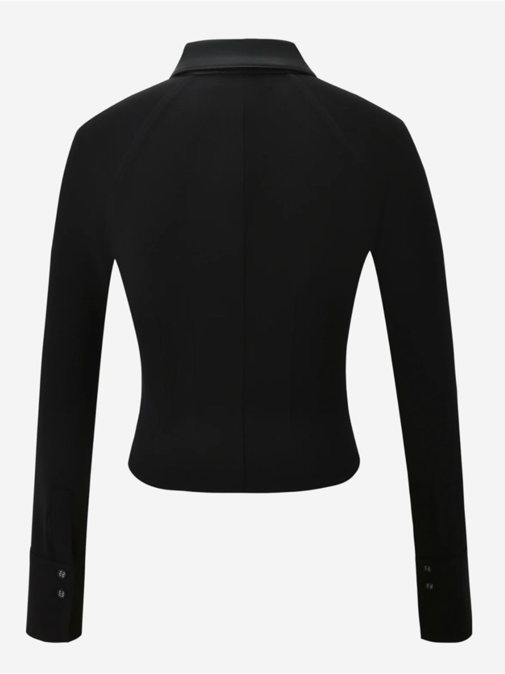 Black Faux Leather Button-Front Corset Shirt - Picture 2 of 2